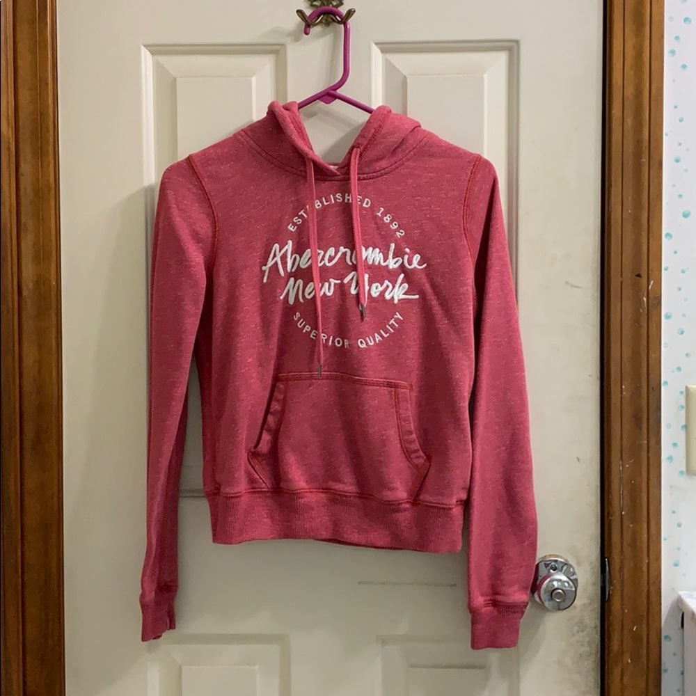 Red Abercrombie Hooded Sweatshirt